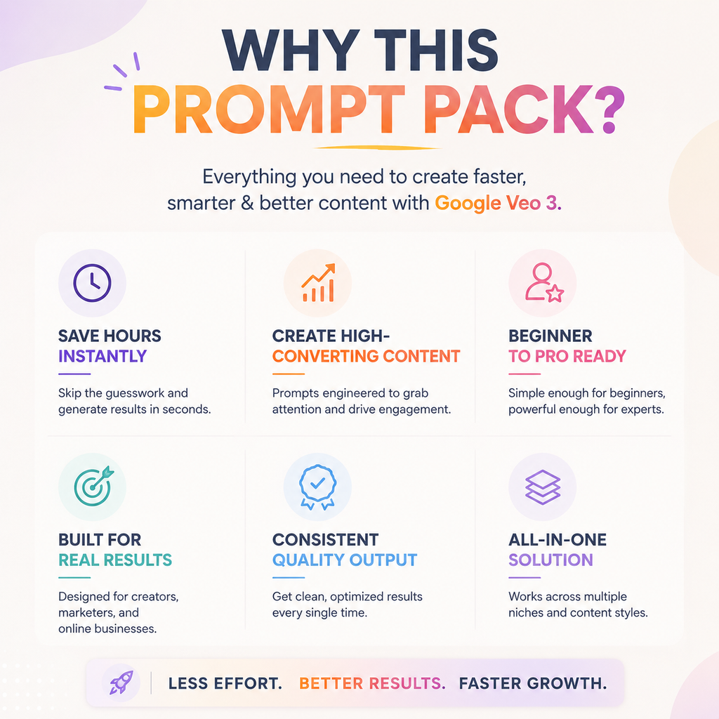 Google Veo 3 Video Prompt Pack | AI Video Editing Prompts 2026